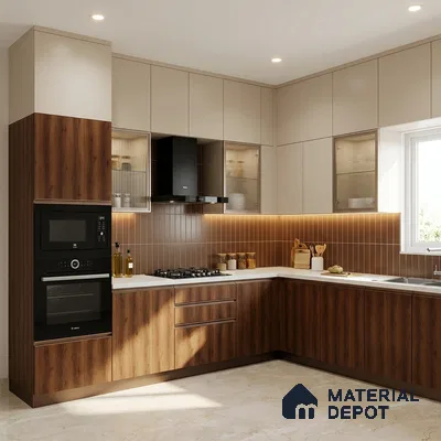 Wooden Look LM 21451 Bruto Walnut 8 ft x 4 ft Suede Finish Decorative Laminate - 1 mm | Suitable for TV Unit, Wardrobe, Kitchen Cabinets