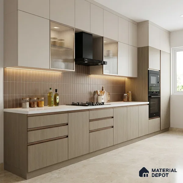 Wooden Look LM 21453 Fumed Oak 8 ft x 4 ft Suede Finish Decorative Laminate - 1 mm | Suitable for TV Unit, Wardrobe, Kitchen Cabinets