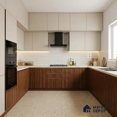 Wooden Look LM 21455 Cherry Wood 8 ft x 4 ft Suede Finish Decorative Laminate - 1 mm | Suitable for TV Unit, Wardrobe, Kitchen Cabinets