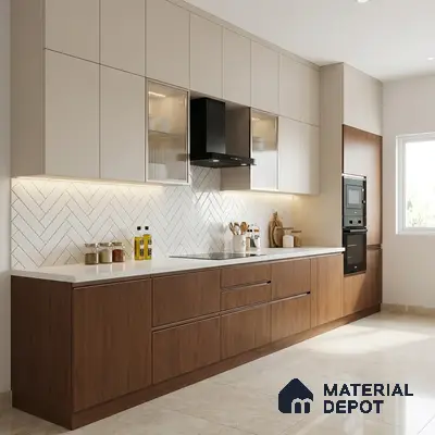 Wooden Look LM 21459 Mocha Bark 8 ft x 4 ft Suede Finish Decorative Laminate - 1 mm | Suitable for TV Unit, Wardrobe, Kitchen Cabinets