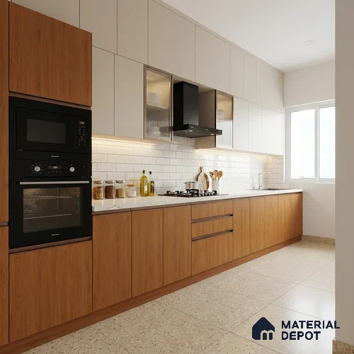 Wooden Look LM 21556 Caramelised Pine 8ft x 4ft Texture Finish Decorative Laminate - 1 mm | Suitable for TV Unit, Wardrobe, Kitchen Cabinets