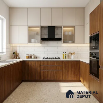 Wooden Look LM 21557 Burgundy Cherry 8ft x 4ft Texture Finish Decorative Laminate - 1 mm | Suitable for TV Unit, Wardrobe, Kitchen Cabinets
