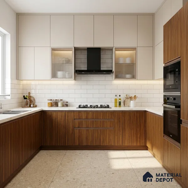 Wooden Look LM 21557 Burgundy Cherry 8ft x 4ft Texture Finish Decorative Laminate - 1 mm | Suitable for TV Unit, Wardrobe, Kitchen Cabinets
