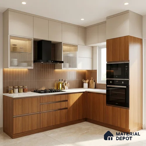 Wooden Look LM 21558 Terracotta Chery 8ft x 4ft Texture Finish Decorative Laminate - 1 mm | Suitable for TV Unit, Wardrobe, Kitchen Cabinets