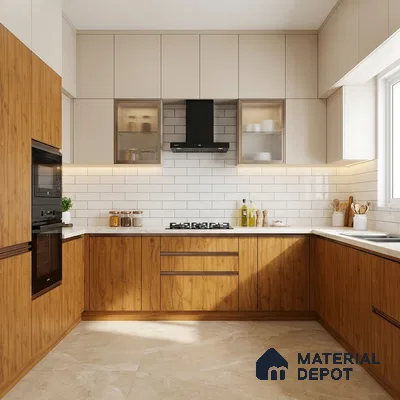 Wooden Look LM 21563 Clementine Teak 8ft x 4ft Texture Finish Decorative Laminate - 1 mm | Suitable for TV Unit, Wardrobe, Kitchen Cabinets
