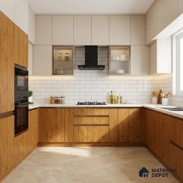 Wooden Look LM 21563 Clementine Teak 8ft x 4ft Texture Finish Decorative Laminate - 1 mm | Suitable for TV Unit, Wardrobe, Kitchen Cabinets
