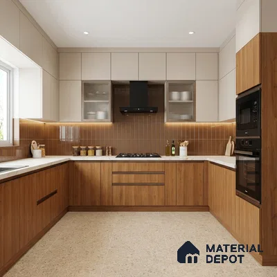 Wooden Look LM 21581 Glowing Oak 8ft x 4ft Texture Finish Decorative Laminate - 1 mm | Suitable for TV Unit, Wardrobe, Kitchen Cabinets