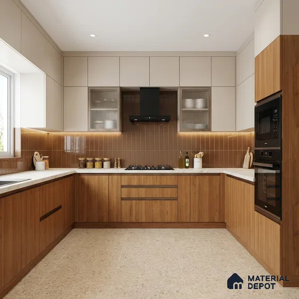 Wooden Look LM 21581 Glowing Oak 8ft x 4ft Texture Finish Decorative Laminate - 1 mm | Suitable for TV Unit, Wardrobe, Kitchen Cabinets