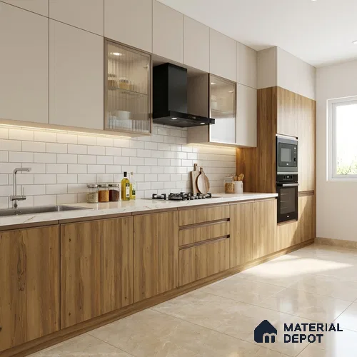 Wooden Look LM 21584 Soft Teak 8ft x 4ft Texture Finish Decorative Laminate - 1 mm | Suitable for TV Unit, Wardrobe, Kitchen Cabinets