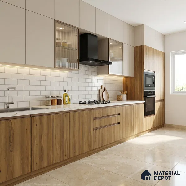 Wooden Look LM 21584 Soft Teak 8ft x 4ft Texture Finish Decorative Laminate - 1 mm | Suitable for TV Unit, Wardrobe, Kitchen Cabinets