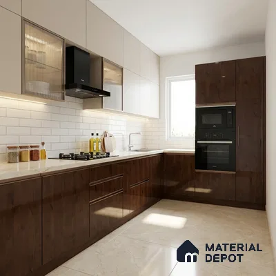 Wooden Look LM 21595 Deep Mahogany 8ft x 4ft High Gloss Finish Decorative Laminate - 1 mm | Suitable for TV Unit, Wardrobe, Kitchen Cabinets