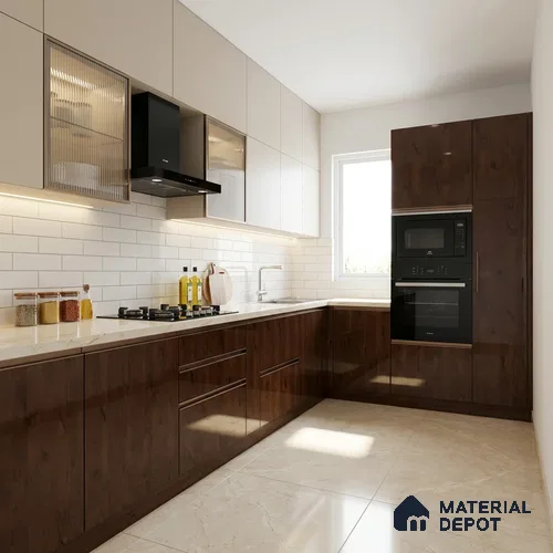 Wooden Look LM 21595 Deep Mahogany 8ft x 4ft High Gloss Finish Decorative Laminate - 1 mm | Suitable for TV Unit, Wardrobe, Kitchen Cabinets