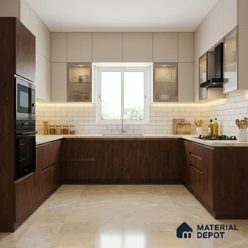 Wooden Look LM 21607 Deep Mahogany 8ft x 4ft Suede Finish Decorative Laminate - 1 mm | Suitable for TV Unit, Wardrobe, Kitchen Cabinets