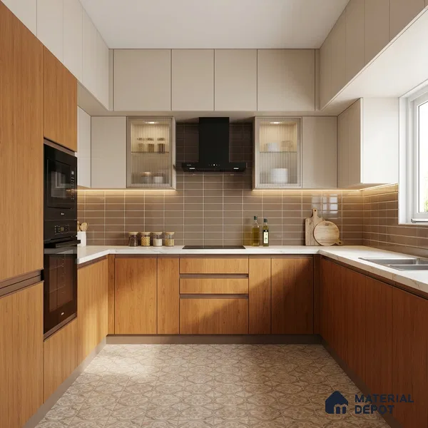 Wooden Look LM 21611 Saffron Oak 8ft x 4ft Suede Finish Decorative Laminate - 1 mm | Suitable for TV Unit, Wardrobe, Kitchen Cabinets