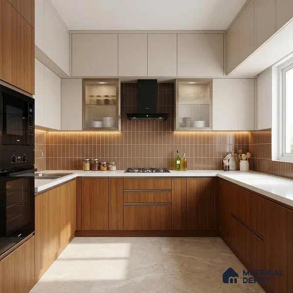 Wooden Look LM 21617 Terracotta Chery 8ft x 4ft Suede Finish Decorative Laminate - 1 mm | Suitable for TV Unit, Wardrobe, Kitchen Cabinets