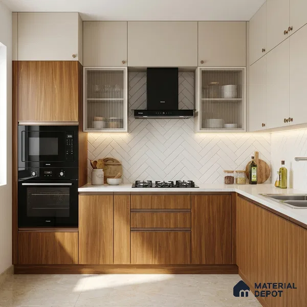 Wooden Look LM 21619 Rustic Honey 8ft x 4ft Suede Finish Decorative Laminate - 1 mm | Suitable for TV Unit, Wardrobe, Kitchen Cabinets