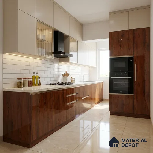 Wooden Look LM 23357 Rustic Cedar 8 ft x 4 ft High Gloss Finish 6H Anti Scratch Acrylic Laminate - 1.5 mm | Suitable for Kitchen Cabinet, TV Unit, Wardrobe