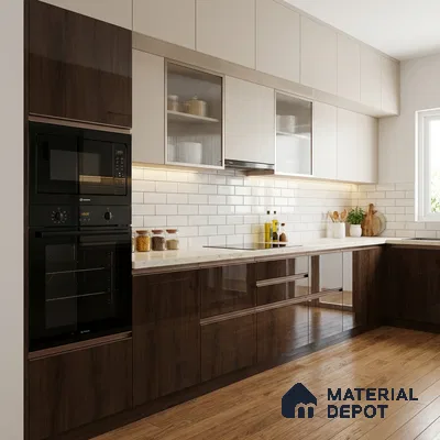 Wooden Look LM 23359 Canyon Pine 8 ft x 4 ft High Gloss Finish 6H Anti Scratch Acrylic Laminate - 1.5 mm | Suitable for Kitchen Cabinet, TV Unit, Wardrobe