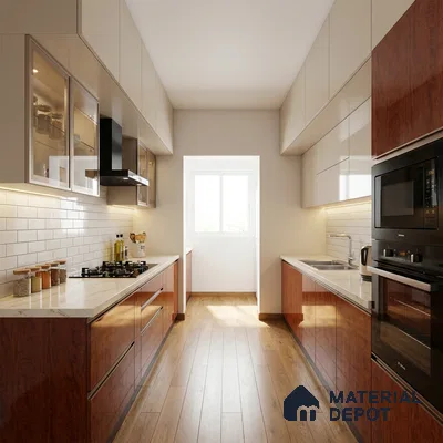 Wooden Look LM 23363 RubyWooden 8 ft x 4 ft High Gloss Finish 6H Anti Scratch Acrylic Laminate - 1.5 mm | Suitable for Kitchen Cabinet, TV Unit, Wardrobe