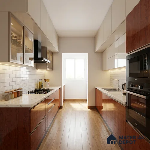 Wooden Look LM 23363 RubyWooden 8 ft x 4 ft High Gloss Finish 6H Anti Scratch Acrylic Laminate - 1.5 mm | Suitable for Kitchen Cabinet, TV Unit, Wardrobe