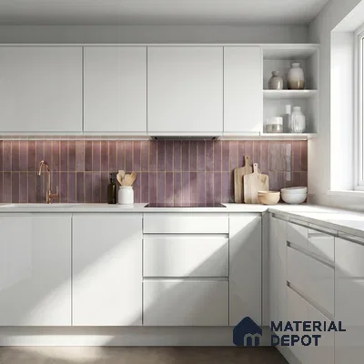 Fluted Solid Color Look LM 23456 (A GLT 02) Soft Vanilla 8 ft x 4 ft Glittery Flute High Gloss Finish Decorative Laminate - 1 mm | Suitable for TV Unit, Wardrobe, Kitchen Cabinets