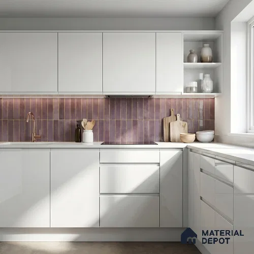 Fluted Solid Color Look LM 23456 (A GLT 02) Soft Vanilla 8 ft x 4 ft Glittery Flute High Gloss Finish Decorative Laminate - 1 mm | Suitable for TV Unit, Wardrobe, Kitchen Cabinets
