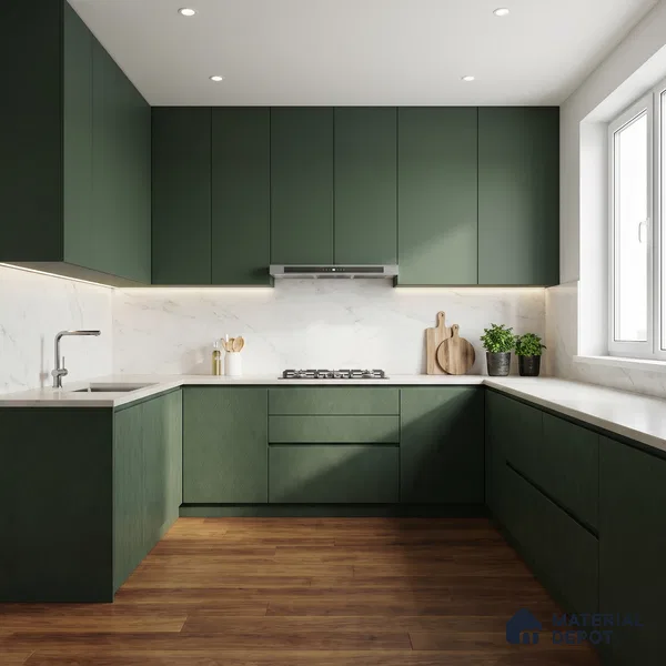 Patterned Look LM 23468 (AW 38 415) Satin Olive 8 ft x 4 ft Aged Wood Finish Decorative Laminate - 1 mm | Suitable for TV Unit, Wardrobe, Kitchen Cabinets