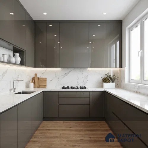 LM 23477 (HG 410) Porter Pastel 8 ft x 4 ft High Gloss Finish Decorative Laminate - 1 mm | Suitable for Living Room, Kitchen, Office