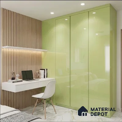 LM 23482 (HG 429) Pastel Yellow 8 ft x 4 ft High Gloss Finish Decorative Laminate - 1 mm | Suitable for Living Room, Kitchen, Office