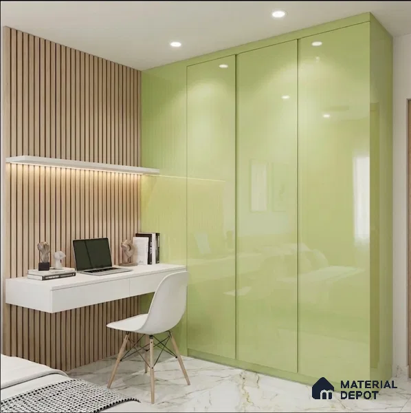 LM 23482 (HG 429) Pastel Yellow 8 ft x 4 ft High Gloss Finish Decorative Laminate - 1 mm | Suitable for Living Room, Kitchen, Office