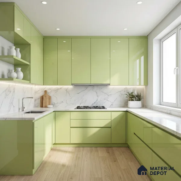 LM 23482 (HG 429) Pastel Yellow 8 ft x 4 ft High Gloss Finish Decorative Laminate - 1 mm | Suitable for Living Room, Kitchen, Office