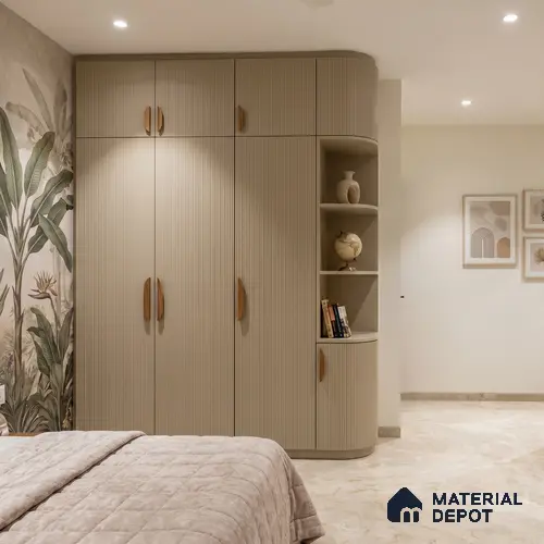 Fluted Solid Color Look LM 23490 (MF 412) Rosette Glow 8 ft x 4 ft Micro Fluted Finish Decorative Laminate - 1 mm | Suitable for TV Unit, Wardrobe, Kitchen Cabinets