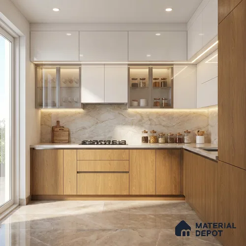 Wooden Look LM 23496 Amber Waves 8 ft x 4 ft Aged Radiance Finish Decorative Laminate - 1 mm | Suitable for TV Unit, Wardrobe, Kitchen Cabinets
