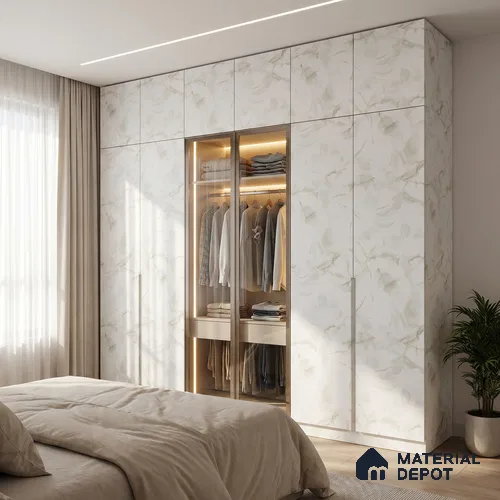LM 23498 lcy Mist 8 ft x 4 ft Absolute Trend Finish Decorative Laminate - 1 mm | Suitable for TV Unit, Wardrobe, Kitchen Cabinets