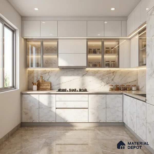 LM 23498 lcy Mist 8 ft x 4 ft Absolute Trend Finish Decorative Laminate - 1 mm | Suitable for TV Unit, Wardrobe, Kitchen Cabinets