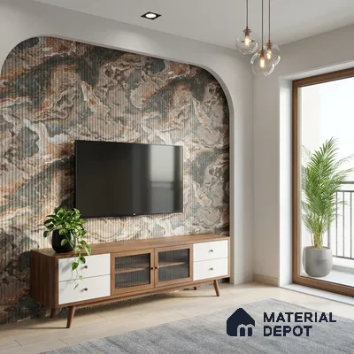 Marble Fluted Look LM 23501 Wenge Wood 8 ft x 4 ft Bamboo Bliss Finish Decorative Laminate - 1 mm | Suitable for TV Unit, Wardrobe, Kitchen Cabinets