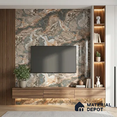 LM 23503 Copper Canyon 8 ft x 4 ft High Gloss Finish Decorative Laminate - 1 mm | Suitable for TV Unit, Wardrobe, Kitchen Cabinets