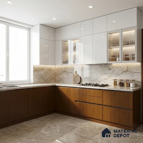 Wooden Look LM 23507 Cinnamon Spice 8 ft x 4 ft Amber Oak Finish Decorative Laminate - 1 mm | Suitable for TV Unit, Wardrobe, Kitchen Cabinets