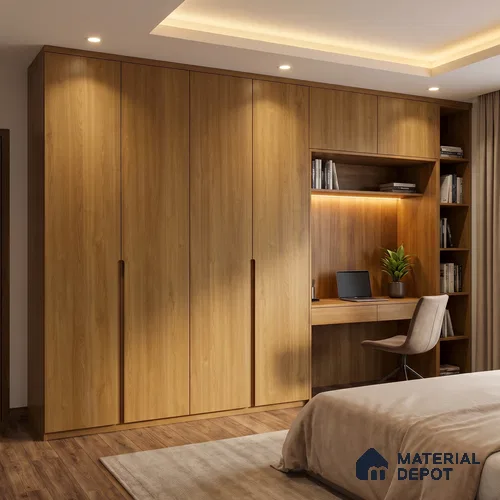 Wooden Look LM 23510 Golden Honey 8 ft x 4 ft Amber Oak Finish Decorative Laminate - 1 mm | Suitable for TV Unit, Wardrobe, Kitchen Cabinets
