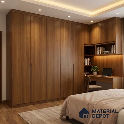 Wooden Look LM 23511 Golden Sands 8 ft x 4 ft Amber Oak Finish Decorative Laminate - 1 mm | Suitable for TV Unit, Wardrobe, Kitchen Cabinets