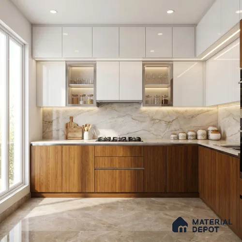 Wooden Look LM 23511 Golden Sands 8 ft x 4 ft Amber Oak Finish Decorative Laminate - 1 mm | Suitable for TV Unit, Wardrobe, Kitchen Cabinets