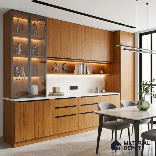 Wooden Look LM 23513 (AO 09 7116) Sun Dappled 8 ft x 4 ft Amber Oak Finish Decorative Laminate - 1 mm | Suitable for TV Unit, Wardrobe, Kitchen Cabinets