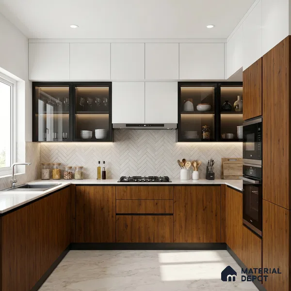 Wooden Look LM 23514 Urban Timber 8 ft x 4 ft Almond Finish Decorative Laminate - 1 mm | Suitable for TV Unit, Wardrobe, Kitchen Cabinets