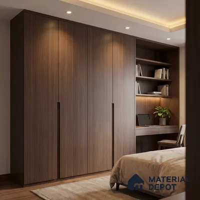 Wooden Fluted Look LM 23534 Wenge Wood 8 ft x 4 ft Bamboo Bliss Finish Decorative Laminate - 1 mm | Suitable for TV Unit, Wardrobe, Kitchen Cabinets