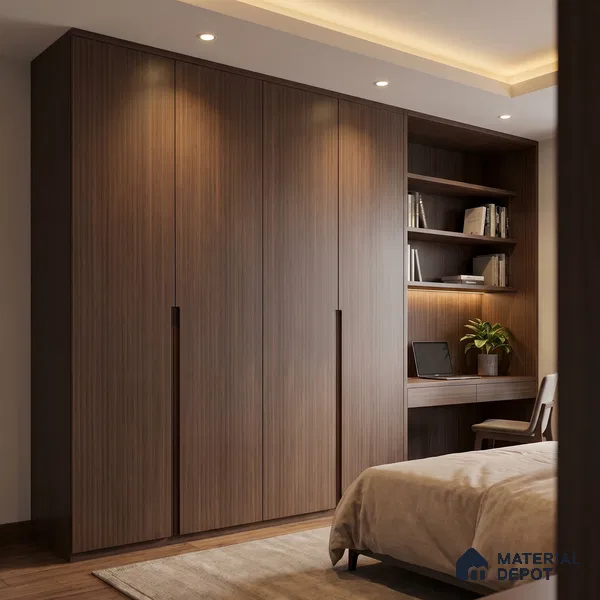 Wooden Fluted Look LM 23534 Wenge Wood 8 ft x 4 ft Bamboo Bliss Finish Decorative Laminate - 1 mm | Suitable for TV Unit, Wardrobe, Kitchen Cabinets
