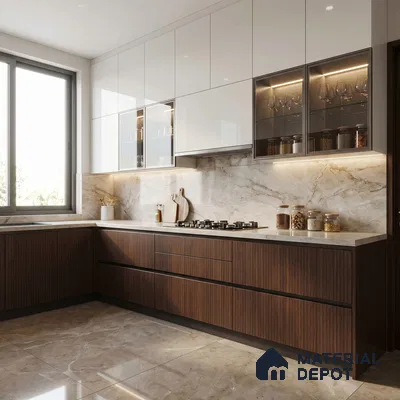 Wooden Fluted Look LM 23534 Wenge Wood 8 ft x 4 ft Bamboo Bliss Finish Decorative Laminate - 1 mm | Suitable for TV Unit, Wardrobe, Kitchen Cabinets
