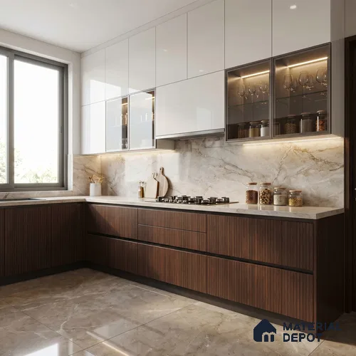 Wooden Fluted Look LM 23534 Wenge Wood 8 ft x 4 ft Bamboo Bliss Finish Decorative Laminate - 1 mm | Suitable for TV Unit, Wardrobe, Kitchen Cabinets