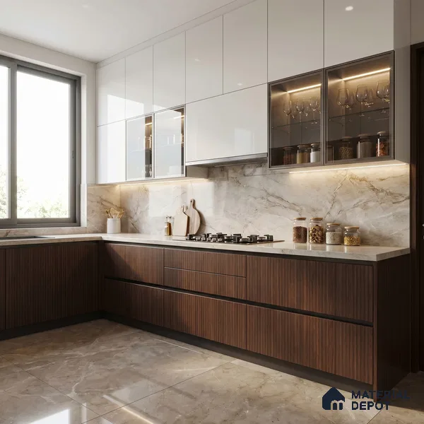 Wooden Fluted Look LM 23534 Wenge Wood 8 ft x 4 ft Bamboo Bliss Finish Decorative Laminate - 1 mm | Suitable for TV Unit, Wardrobe, Kitchen Cabinets