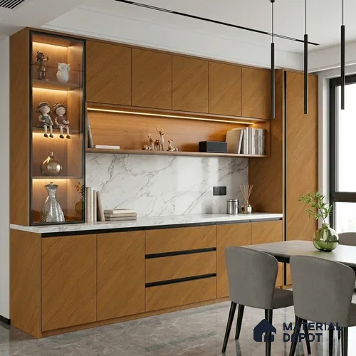 Wooden Look LM 23544 Honeydew Maple 8 ft x 4 ft Silky PU Finish Decorative Laminate - 1 mm | Suitable for TV Unit, Wardrobe, Kitchen Cabinets