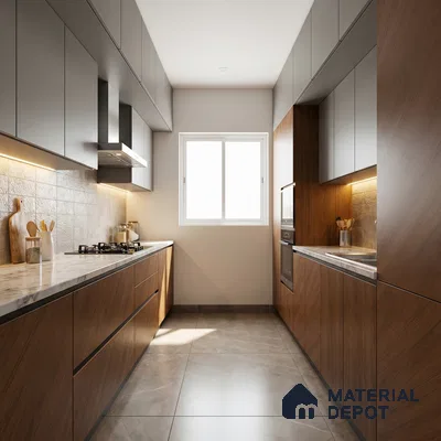 Wooden Look LM 23545 Starlight Oak 8 ft x 4 ft Silky PU Finish Decorative Laminate - 1 mm | Suitable for TV Unit, Wardrobe, Kitchen Cabinets